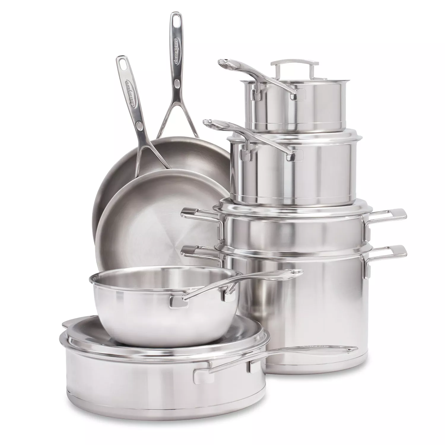 Cook N Home 12-Piece Stainless Steel Cookware Set - Silver