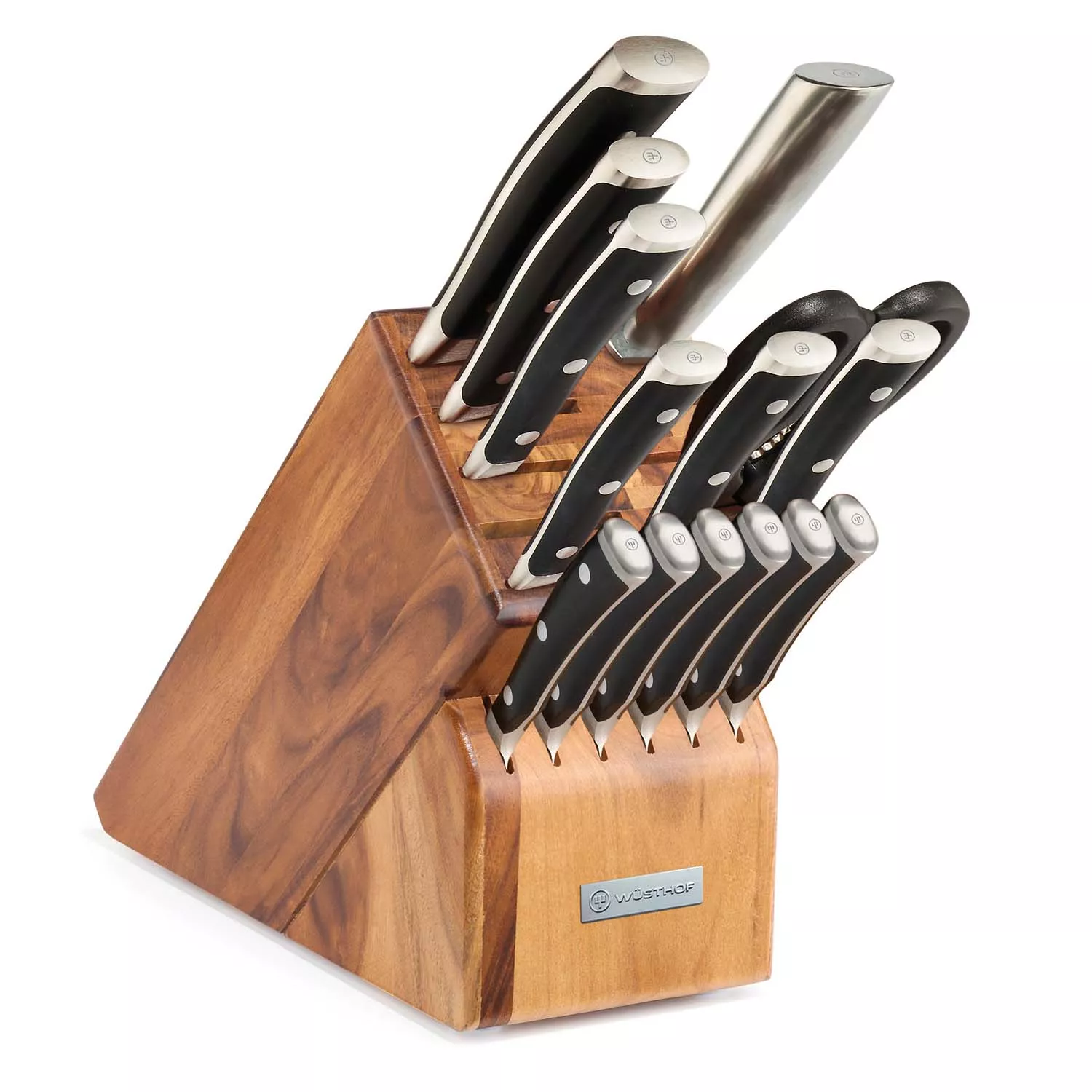 Wüsthof Classic Ikon 15-Piece Knife Block Set, Acacia