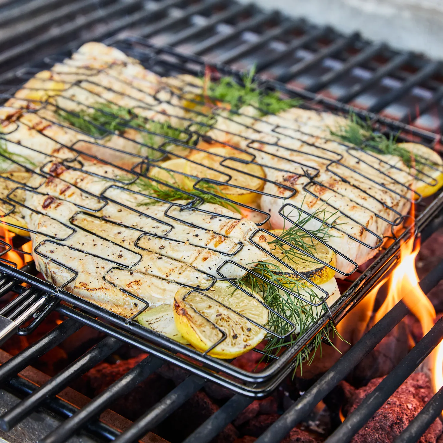 Sur La Table Nonstick Flexi Grill Basket with Folding Handle