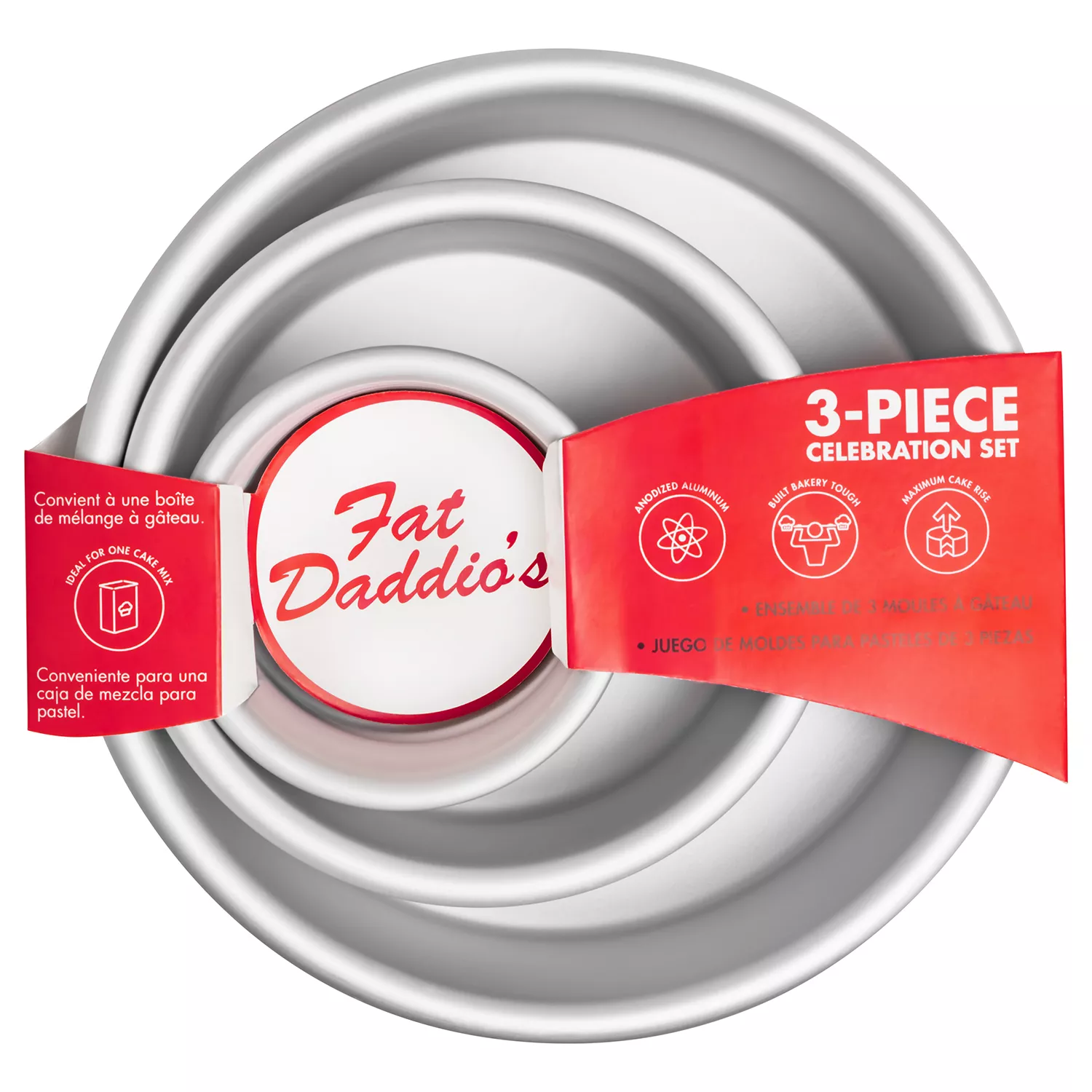 Fat Daddio’s Anodized Aluminum 3-Piece Round Pan Set