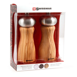 Swissmar Belle Olivewood Salt and Pepper Mill Set with Stainless Steel Top