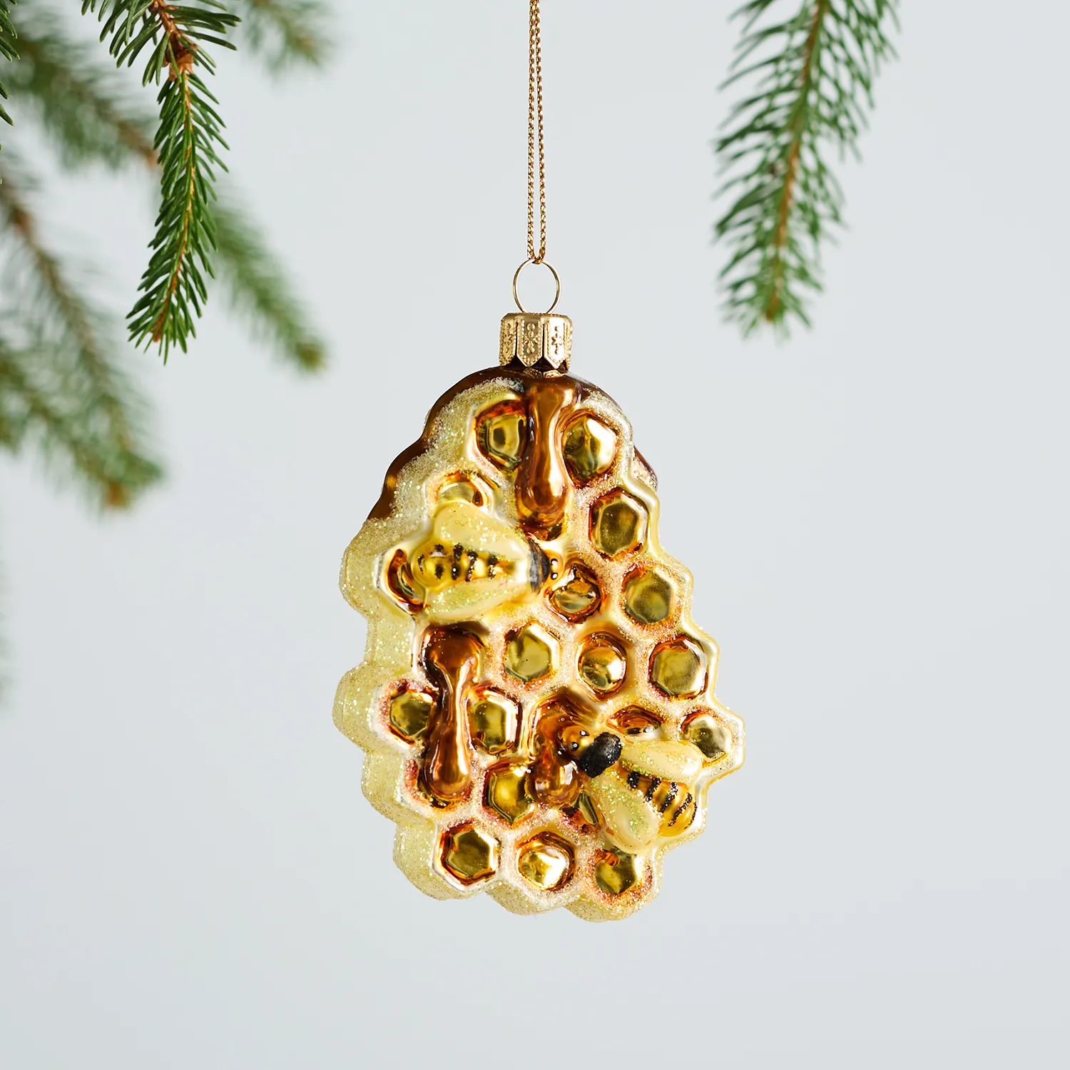 Sur La Table Honeycomb Glass Ornament, 4"