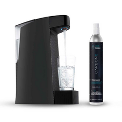 Carbon8 Sparkling Water Maker & Dispenser with CO2 Cylinder  It dispenses as much or as little sparkling water as you need, exactly when you need it, whether it be a single glass for yourself, or whether you are making italian sodas for a party