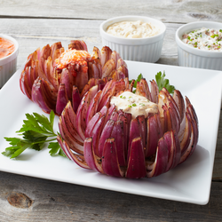 Blossoming Onion with Three Types of Dip