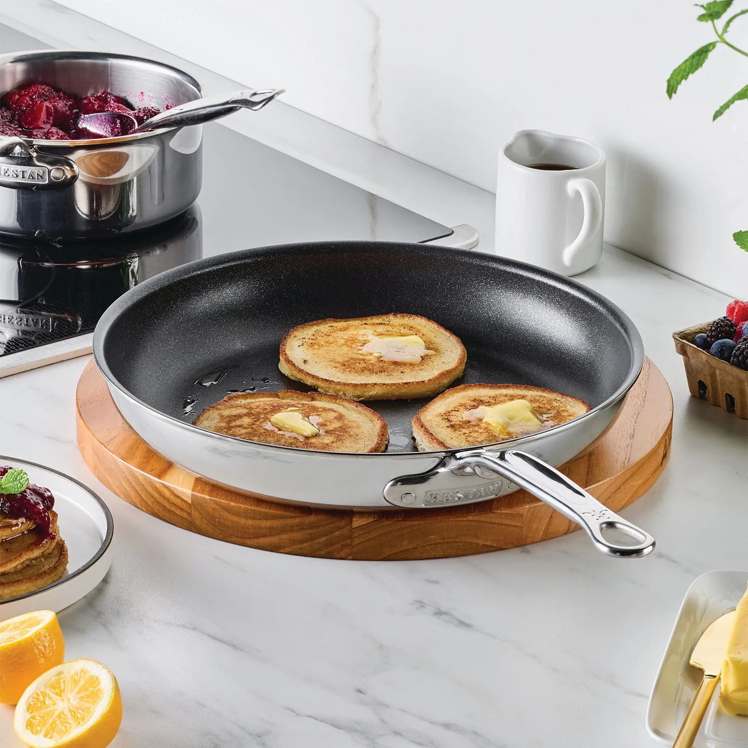 Hestan ProBond Luxe Stainless Steel TITUM™ Nonstick Set of 2 Skillets, 8.5" & 11"