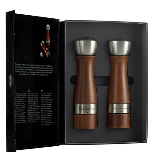 Cole & Mason Olbury Salt & Pepper Mill Set, Dark Wood