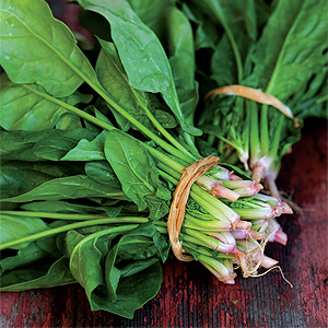 Spinach Salad with Queso Fresco, Sesame Seeds, and Tortilla Crisps
