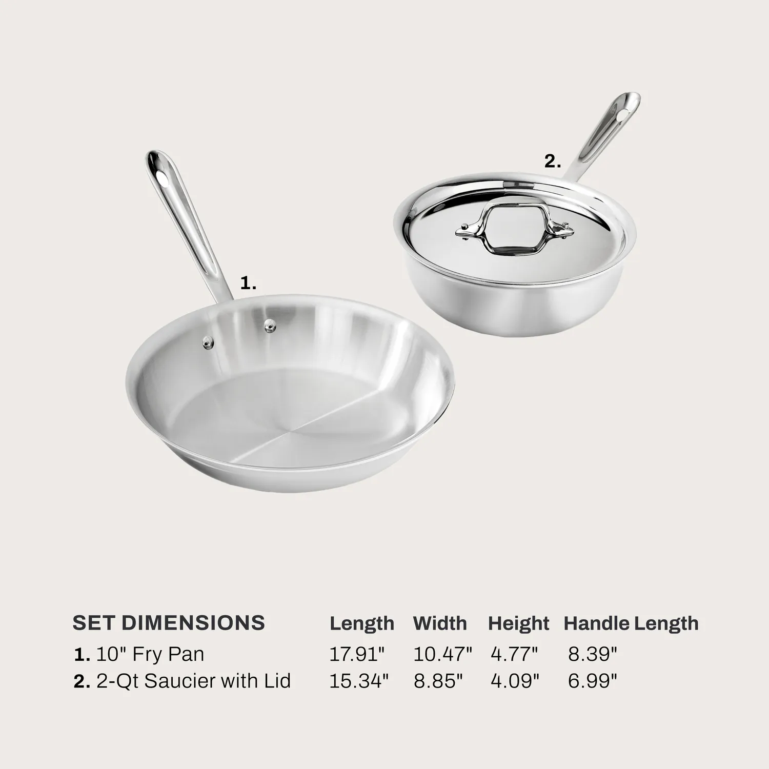 All-Clad D3 Stainless Steel Chef's Choice 3-Piece Cookware Set