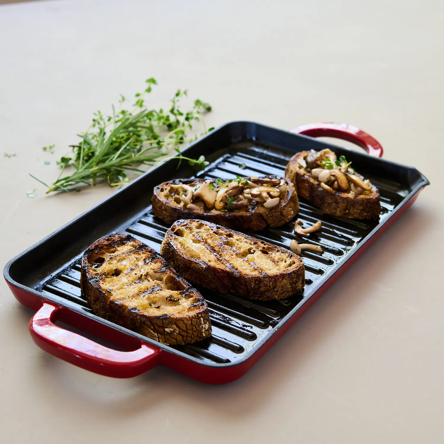 Sur La Table Enameled Cast Iron Grill Pan, 15" x 9"