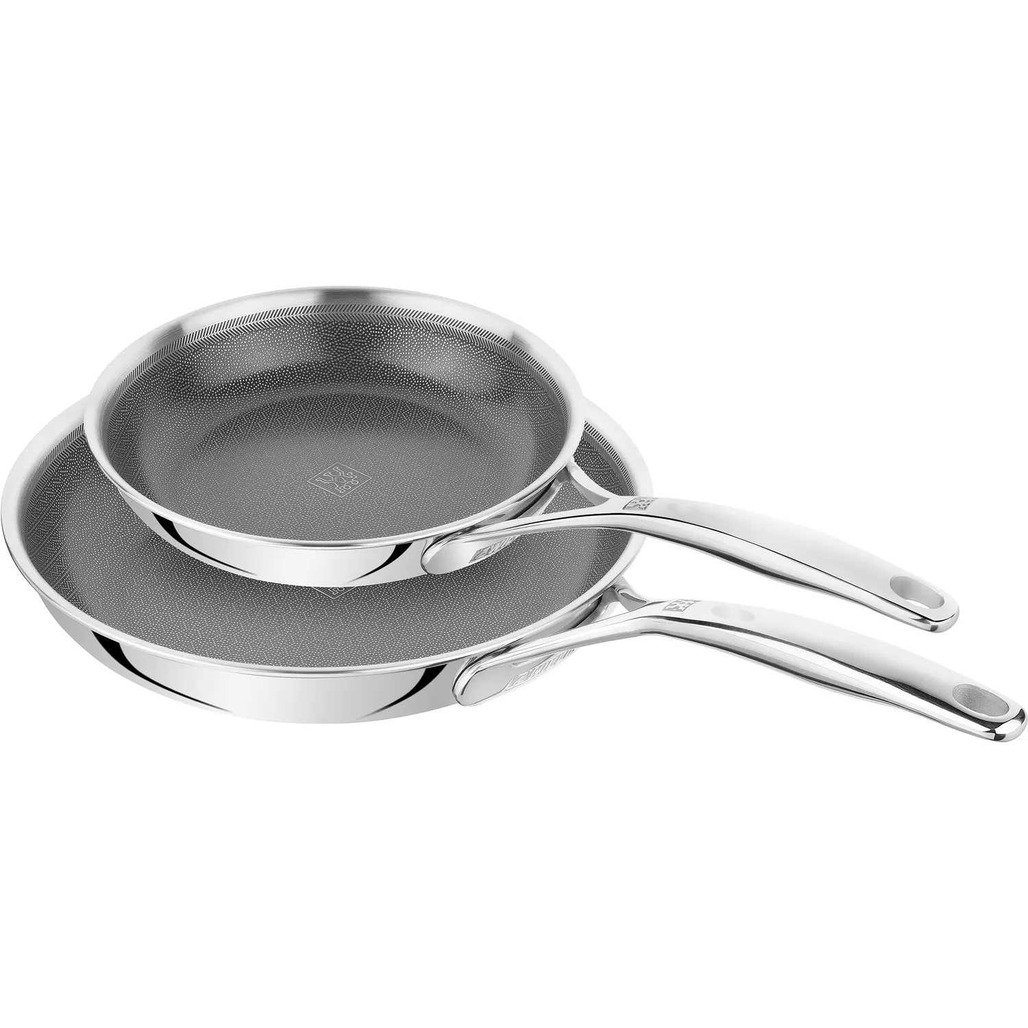 Zwilling Peak Stainless Steel Dual Performance Ceramic Nonstick Set of 2 Skillets, 8" & 10"