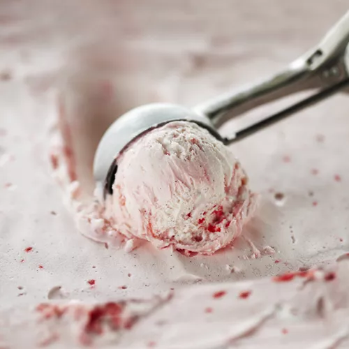 Lemon Mascarpone Gelato with Strawberries