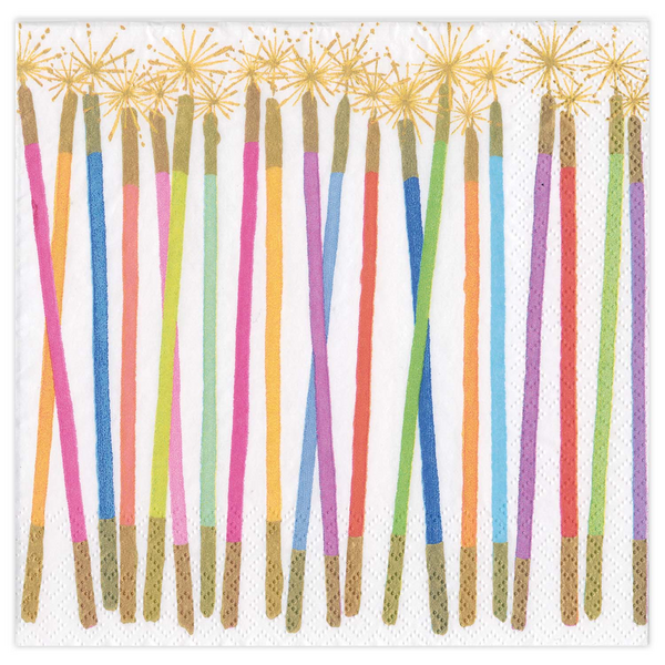 Candles Multi Cocktail Napkins, Set of 20