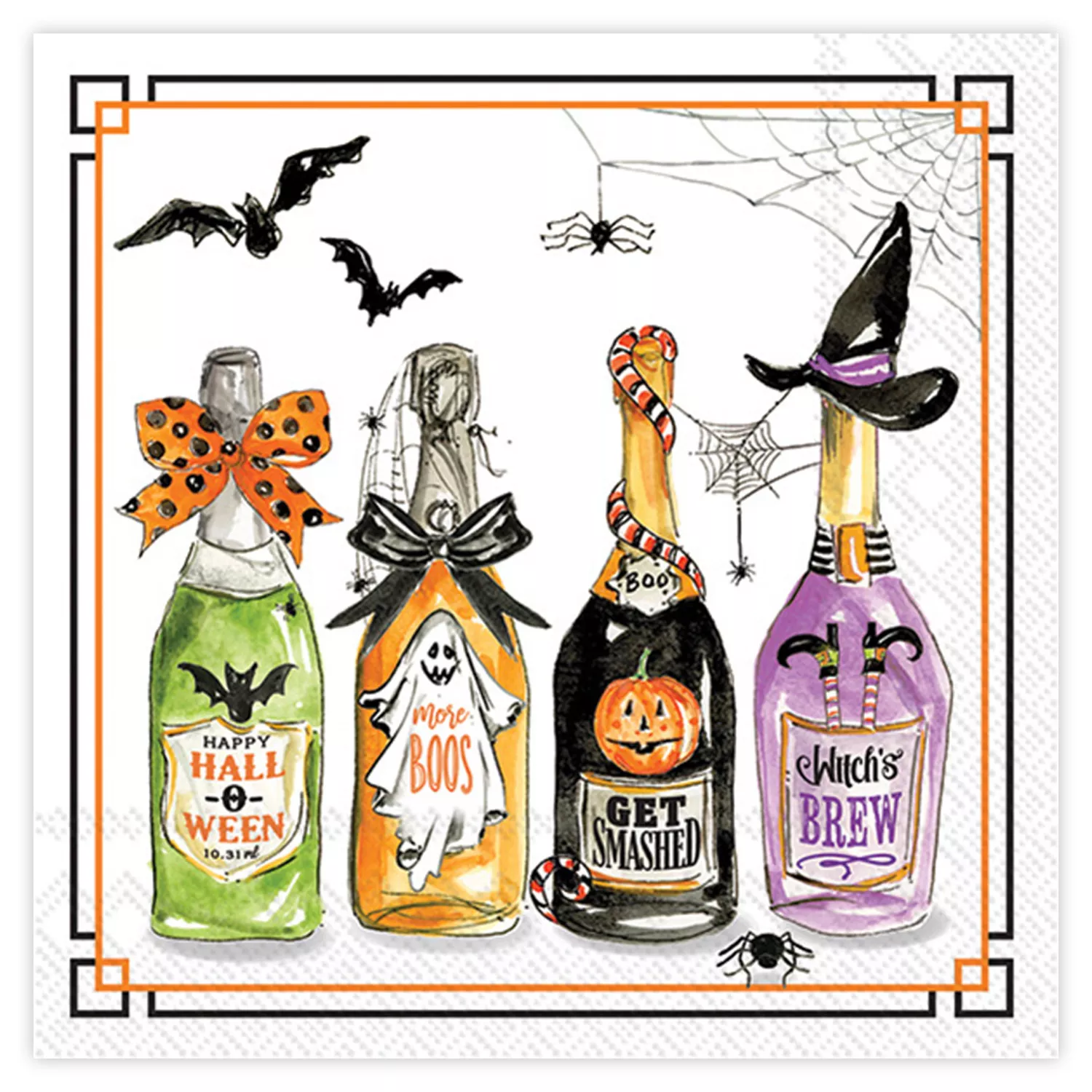 Boston International Halloween Bottles Cocktail Paper Napkins, Set of 20 