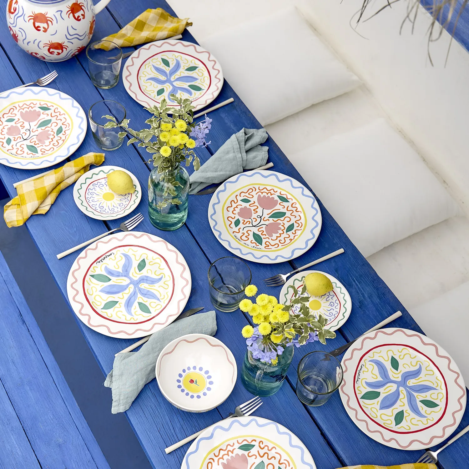 Costa Nova Summer Bliss Seaweed Dinner Plates, Set of 6