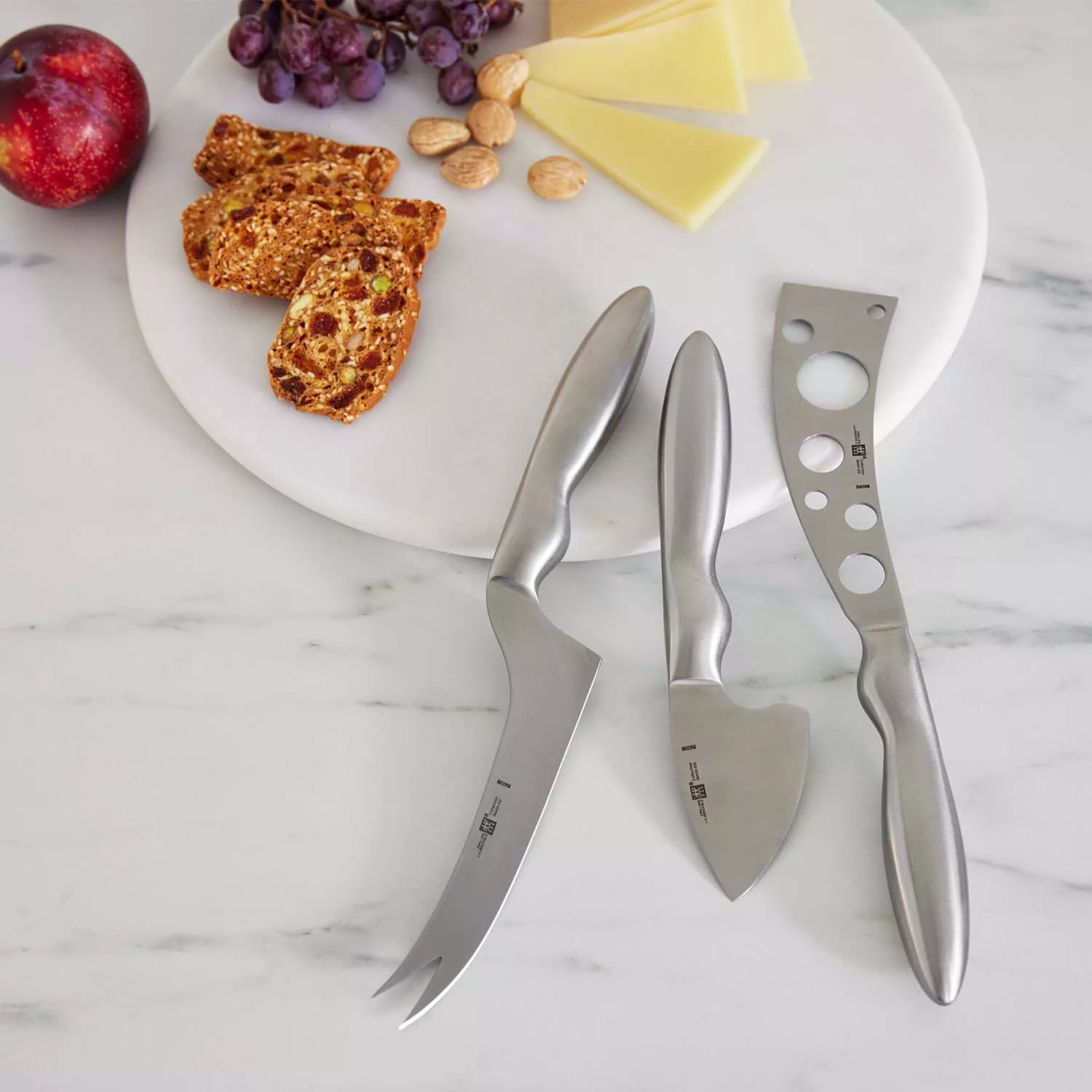 Cheese Knife Set - Hammered Stainless w/Rattan Handles- S/3 - Maze Home  Store