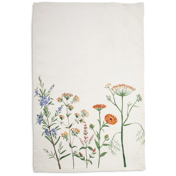 Linen Floral Towel, 28&#34; x 18&#34;
