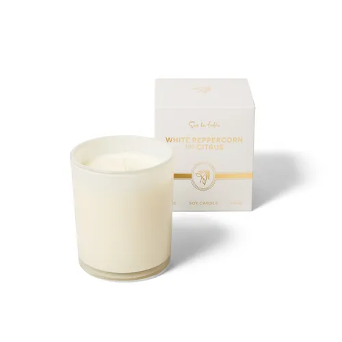 Sur La Table White Peppercorn Candle