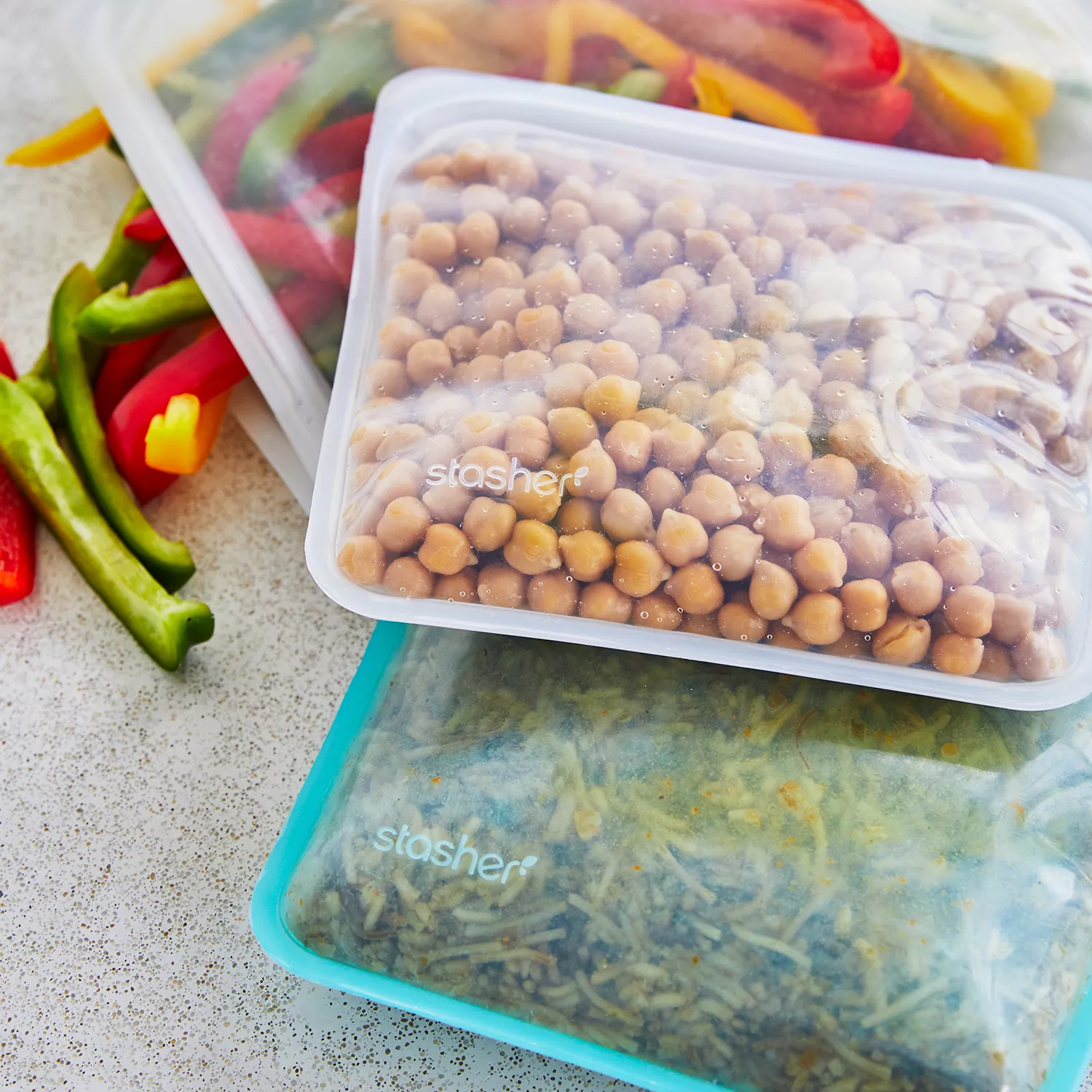 Stasher Reusable Storage Bags, Set of 3