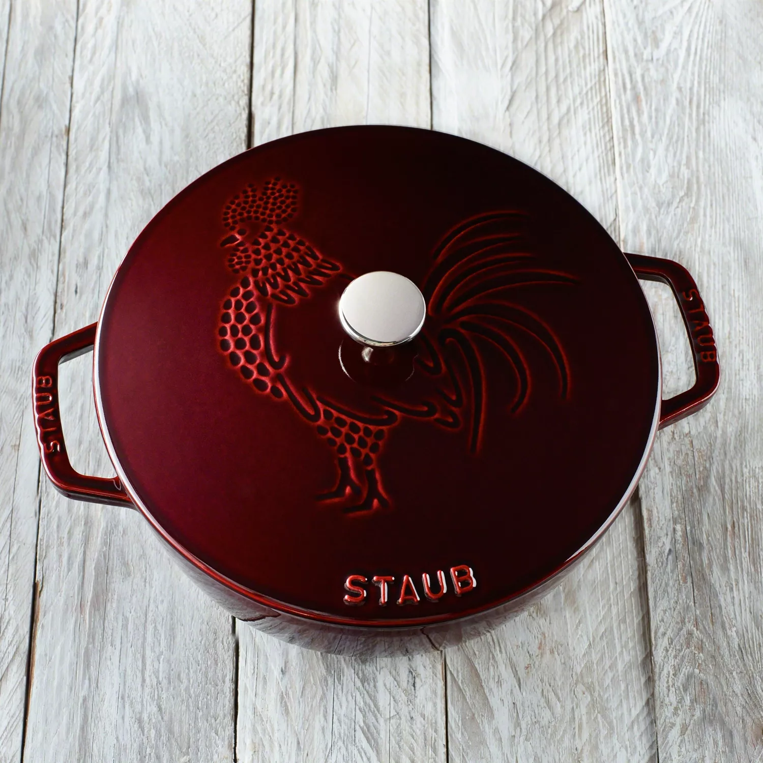 Staub Essential French Oven with Rooster Lid, 3.75 qt