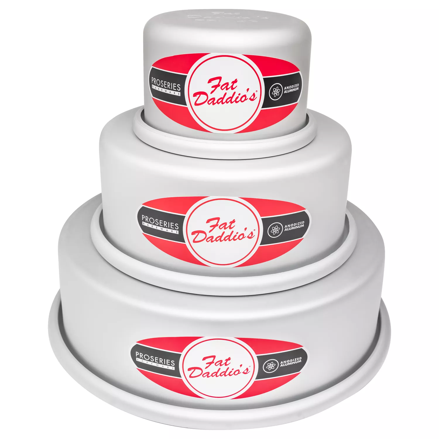 Fat Daddio's Anodized Aluminum 3-Tiered Round Cake Pan Set