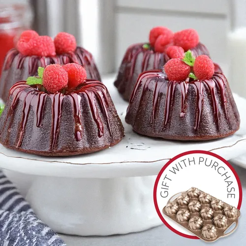 Merry Mini Cakes + Nordic Ware Braided Cakelet Pan