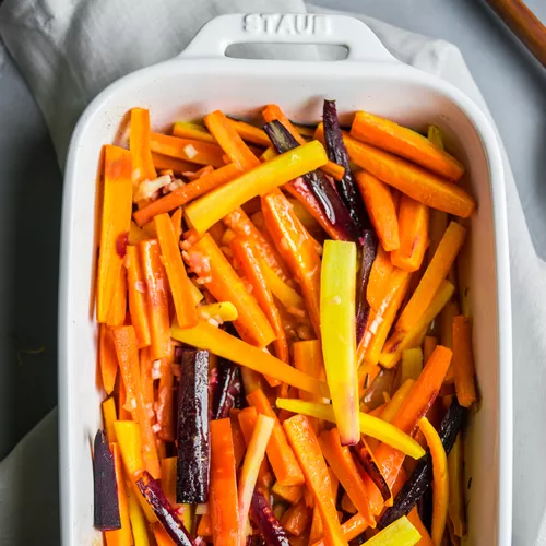 Roasted Rainbow Carrots with Honey