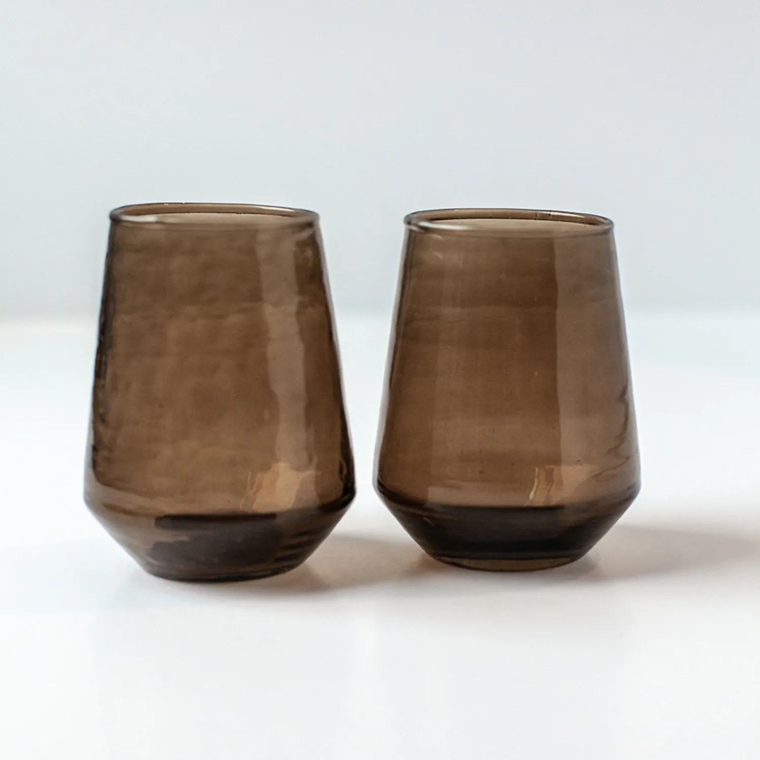 Powered by People Handblown Hammered Tumbler Glasses, Set of 4
