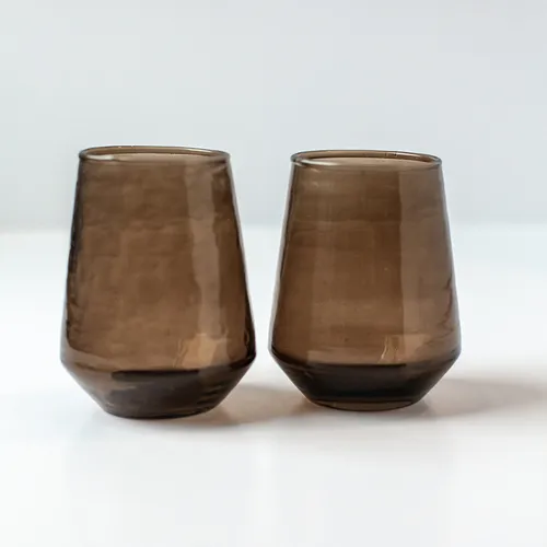 Powered by People Handblown Hammered Tumbler Glasses, Set of 4