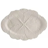 Bordallo Pinheiro Cabbage Beige Oval Platter, 15"