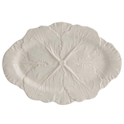 Bordallo Pinheiro Cabbage Beige Oval Platter, 15"