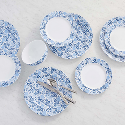 Sur La Table Floral White 12-Piece Dinnerware Set