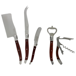 French Home Laguiole Cheese Knives & Wine Openers, Set of 5
