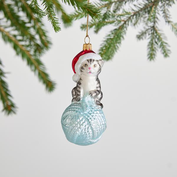 Sur La Table Cat & Yarn Ornament