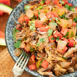 Pulled Pork with Pickled Watermelon Rind Salsa