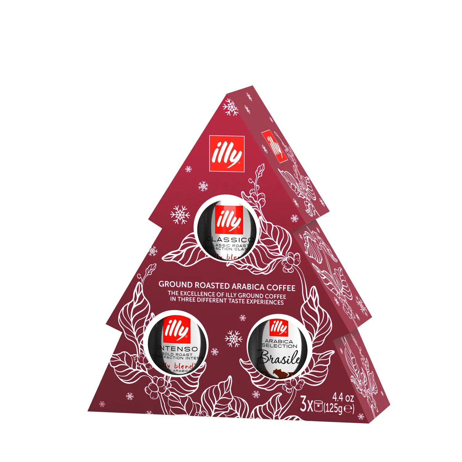 illy Holiday Ground Coffee Tree, Set of 3