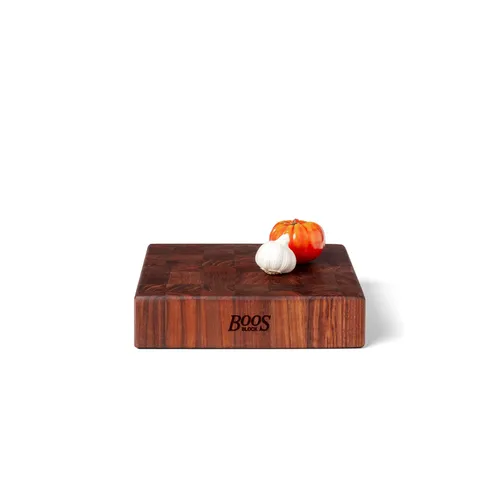 John Boos Walnut End-Grain Reversible Square Chopping Block, 12" x 12" x 3"