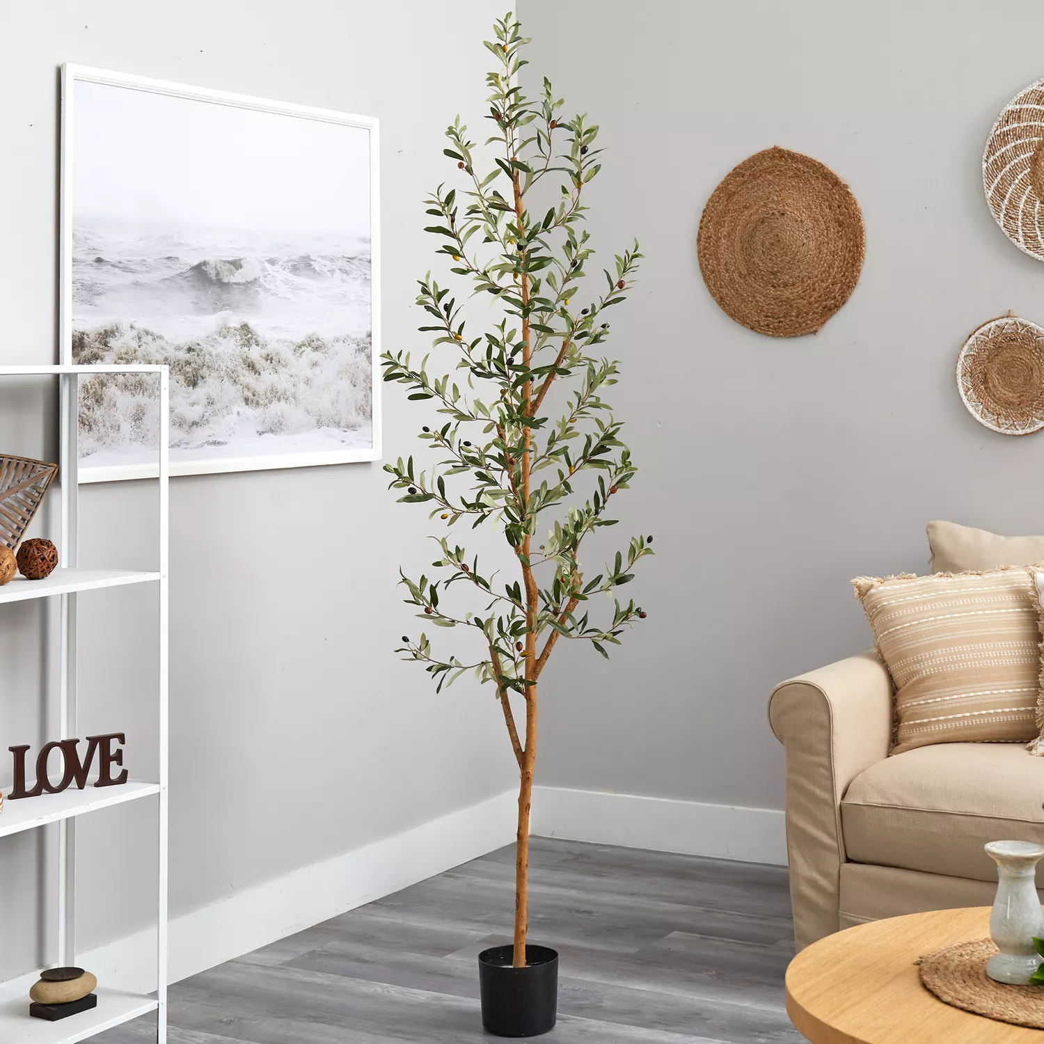 Nearly Natural Olive Silk Tree, 82"