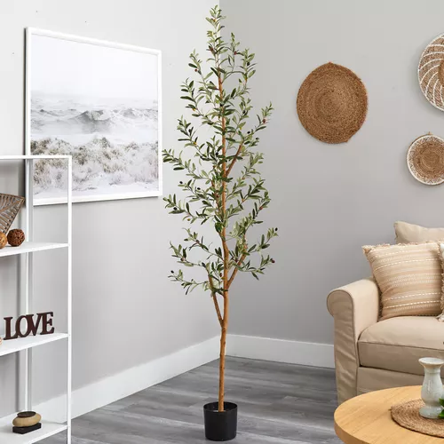 Nearly Natural Olive Silk Tree, 82"