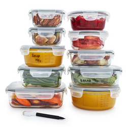 Sur La Table 20-Piece Glass Storage Container Set with Pen