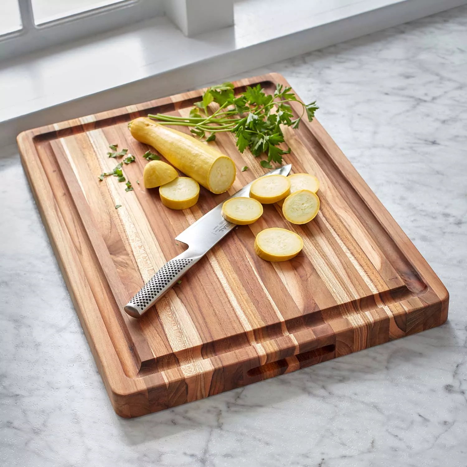 Teakhaus Heavy-duty Reversible Board with Juice Canal and Hand Grips