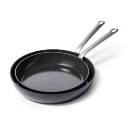 GreenPan Craft Noire 10" & 12" Skillet Set Cooks perfect eggs and definitely no stick, easy and quick to clean