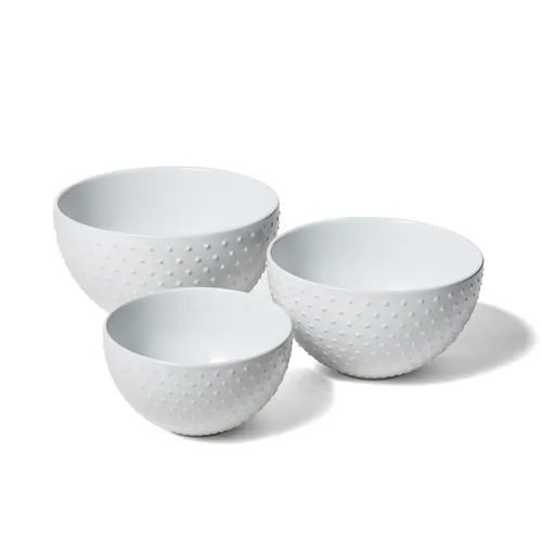 Sur La Table 3-Piece Ceramic Mixing Bowl Set, Dotted