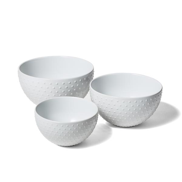 Sur La Table 3-Piece Ceramic Mixing Bowl Set, Dotted