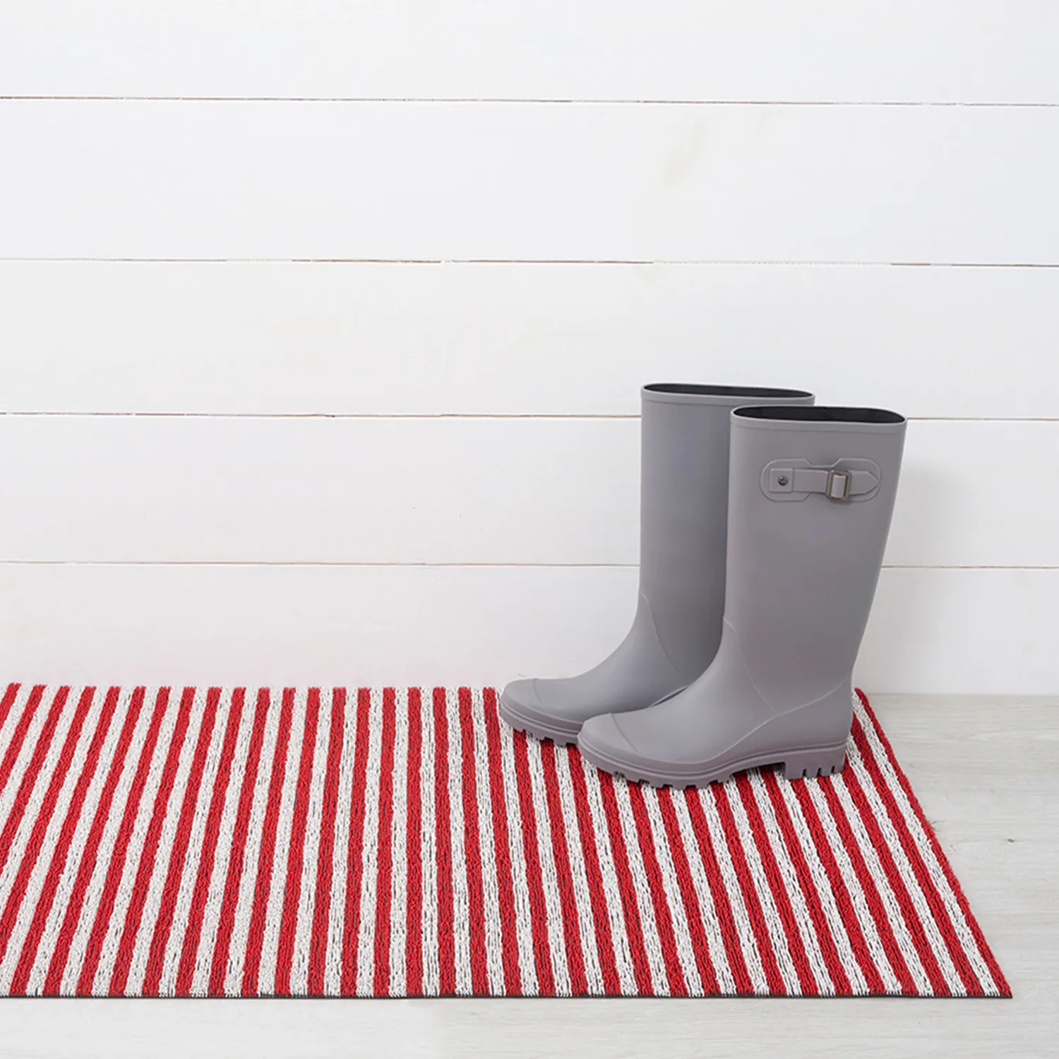 Chilewich Breton Stripe Shag Rug, Candy