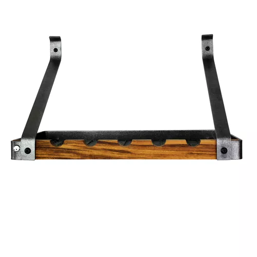 Enclume Hammered Steel &#38; Tigerwood Signature Bookshelf Wine Rack