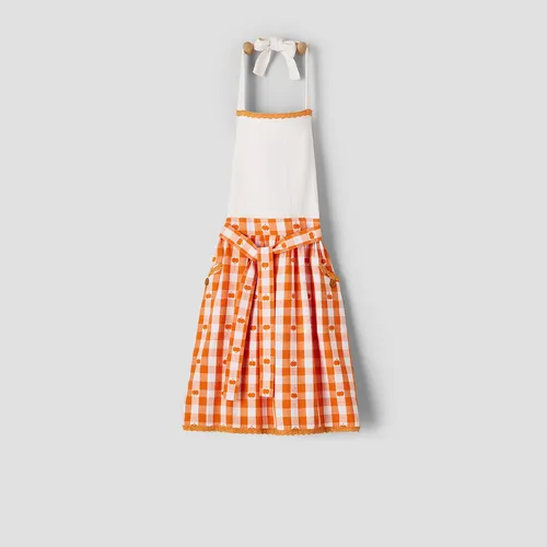 Sur La Table Pumpkin Gingham Vintage-Style Apron