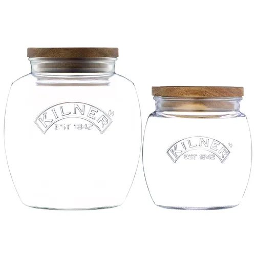 Kilner Wooden Lid Jars, Set of 2