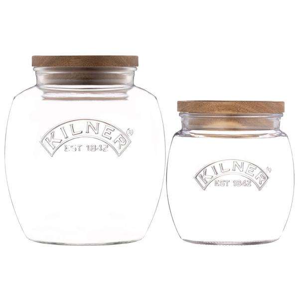 Kilner Wooden Lid Jars, Set of 2