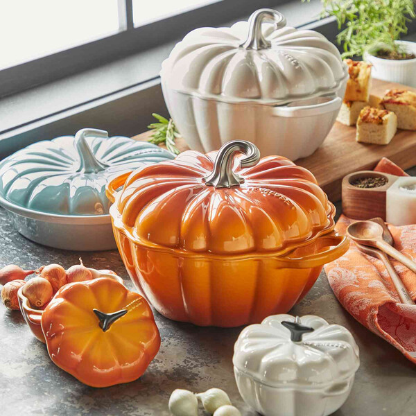 Start baking for fall in the Le Creuset Pumpkin dutch oven (plus