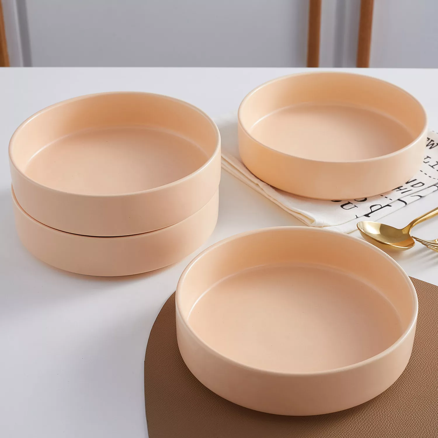 Stone Lain Stella Porcelain Round Pasta Bowls, Set of 6